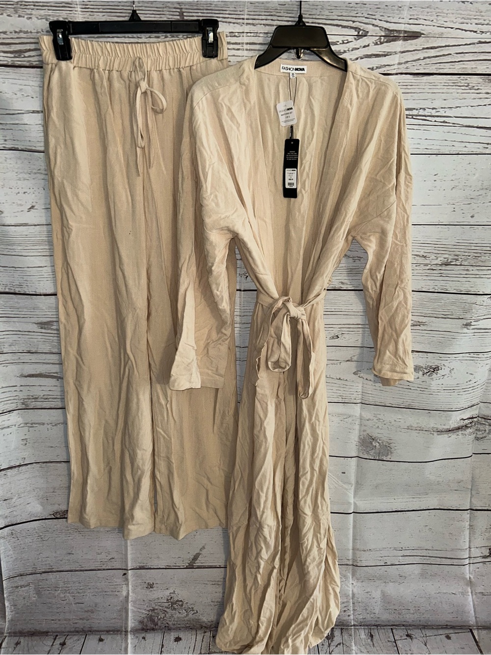 NWT Linen Wide Leg Pant Set
